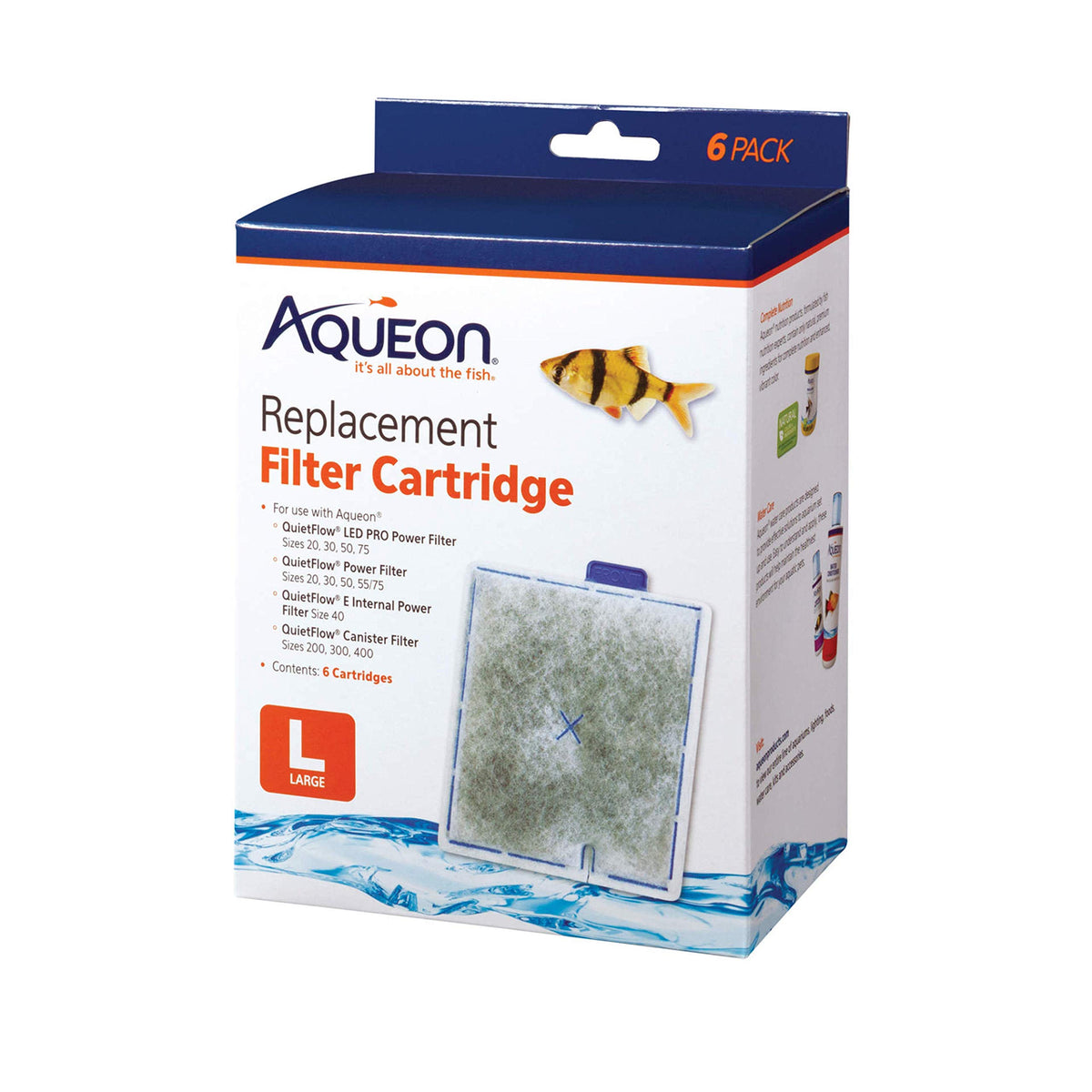 Aqueon Aquarium Fish Tank Replacement Filter Cartridges, Large - 15 Pack