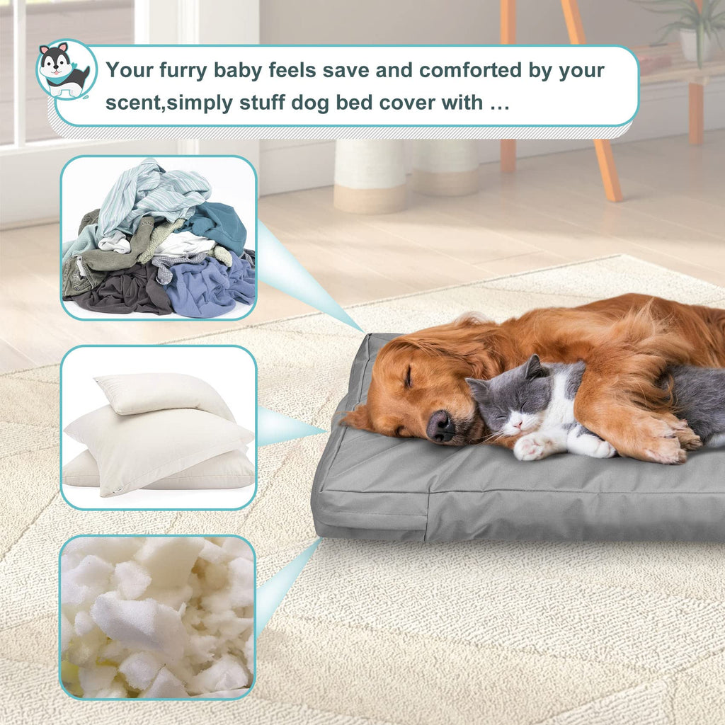 Explore Land Waterproof Dog Bed Cover, 48Lx36Wx4H inch, Gray