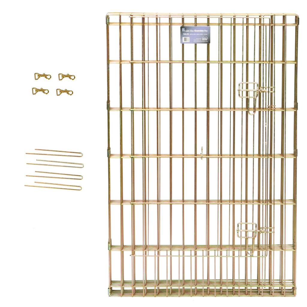 MidWest Homes for Pets 36-Inch Exercise Pen, for Indoor and Outdoor Use, 16 Sq Feet of Play, Single Door Folding Dog Pen, with Large Door Opening & Secure Latch, Easy to Set Up, Foldable Dog Playpen