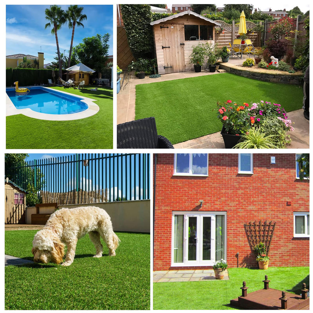 NINXANG Artificial Grass Rug Outdoor Indoor 11FTX53FT Fake Grass Carpet Green Synthetic Grass Pet Turf Realistic Faux Grass Rug with Drain Holes for Garden Lawn Landscape Balcony Home Decor Patio