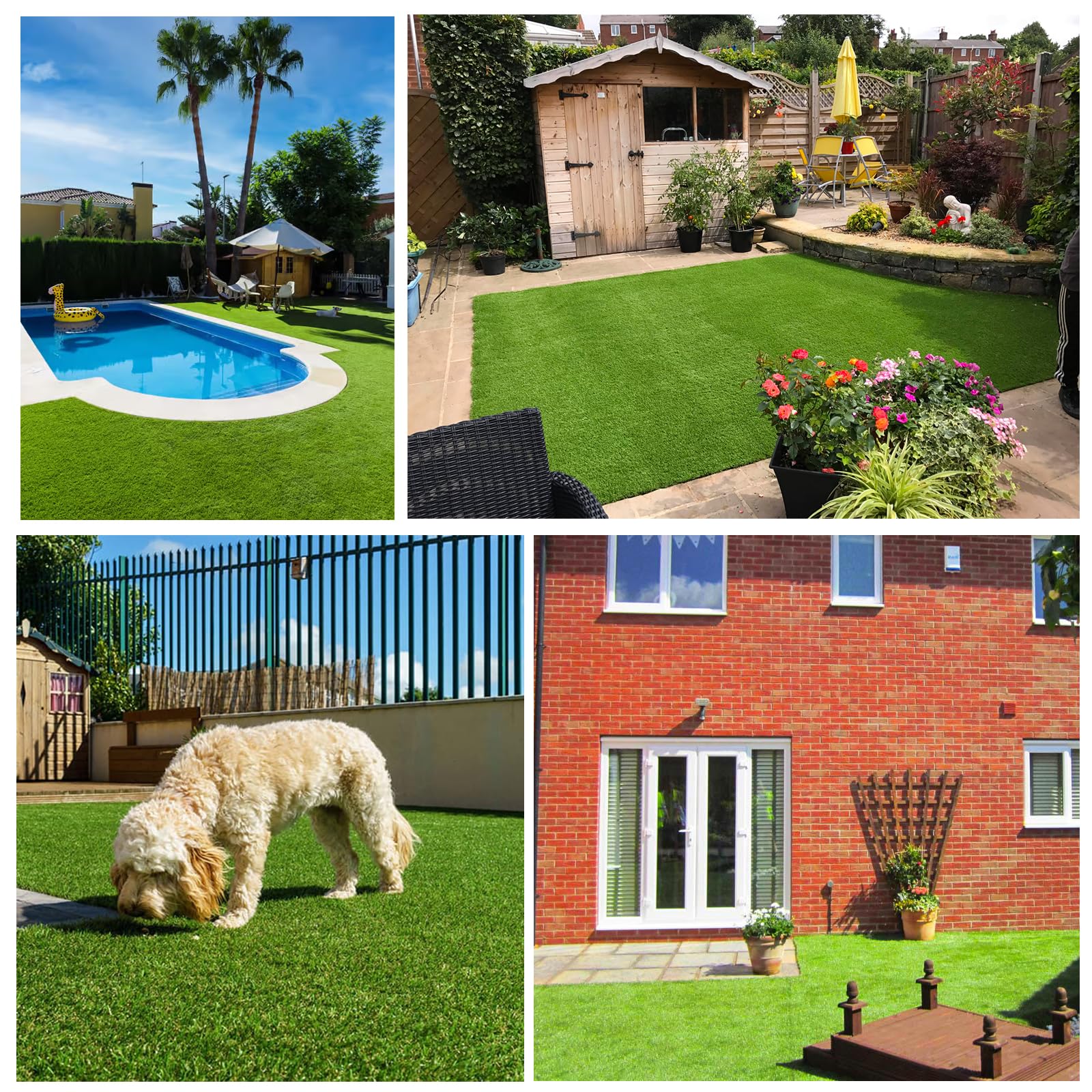 NINXANG Artificial Grass Rug Outdoor Indoor 11FTX53FT Fake Grass Carpet Green Synthetic Grass Pet Turf Realistic Faux Grass Rug with Drain Holes for Garden Lawn Landscape Balcony Home Decor Patio
