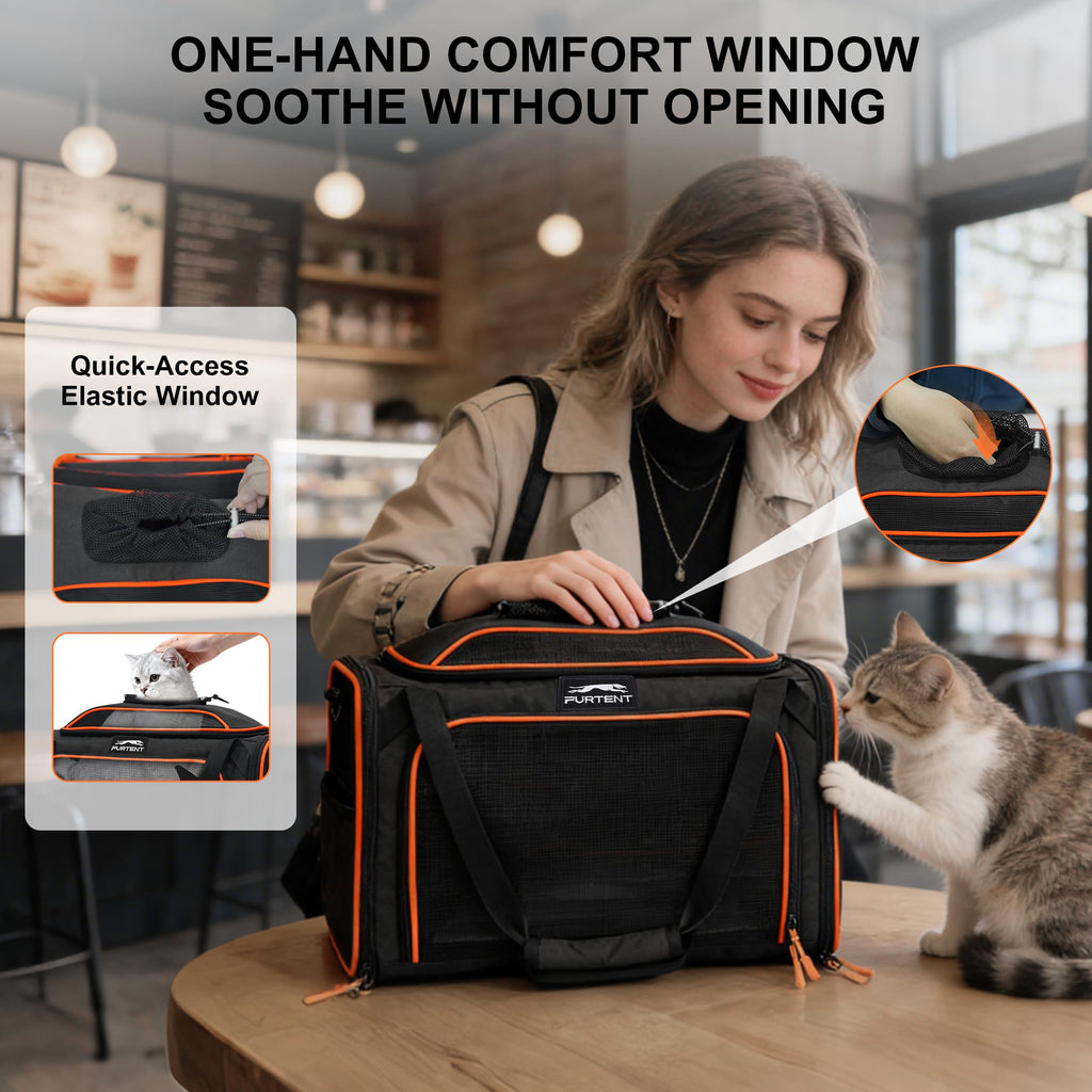 Expandable cat Carrier Soft Sided Airline Approved Pet Carrier Up to 12lbs