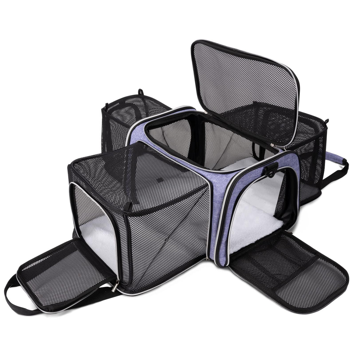 BAGLHER Pet Travel Carrier, Cat Carriers Dog Carrier for Small Medium Cats Dogs Puppies, Airline Approved Small Dog Carrier Soft Sided, Collapsible Puppy Carrier. Grey