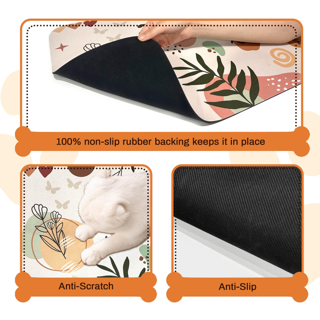 Pet Feeding Mat for Floors Waterproof Dog Mat for Food and Water Absorbent Quick Dry Non Slip mat for Cat Bowls