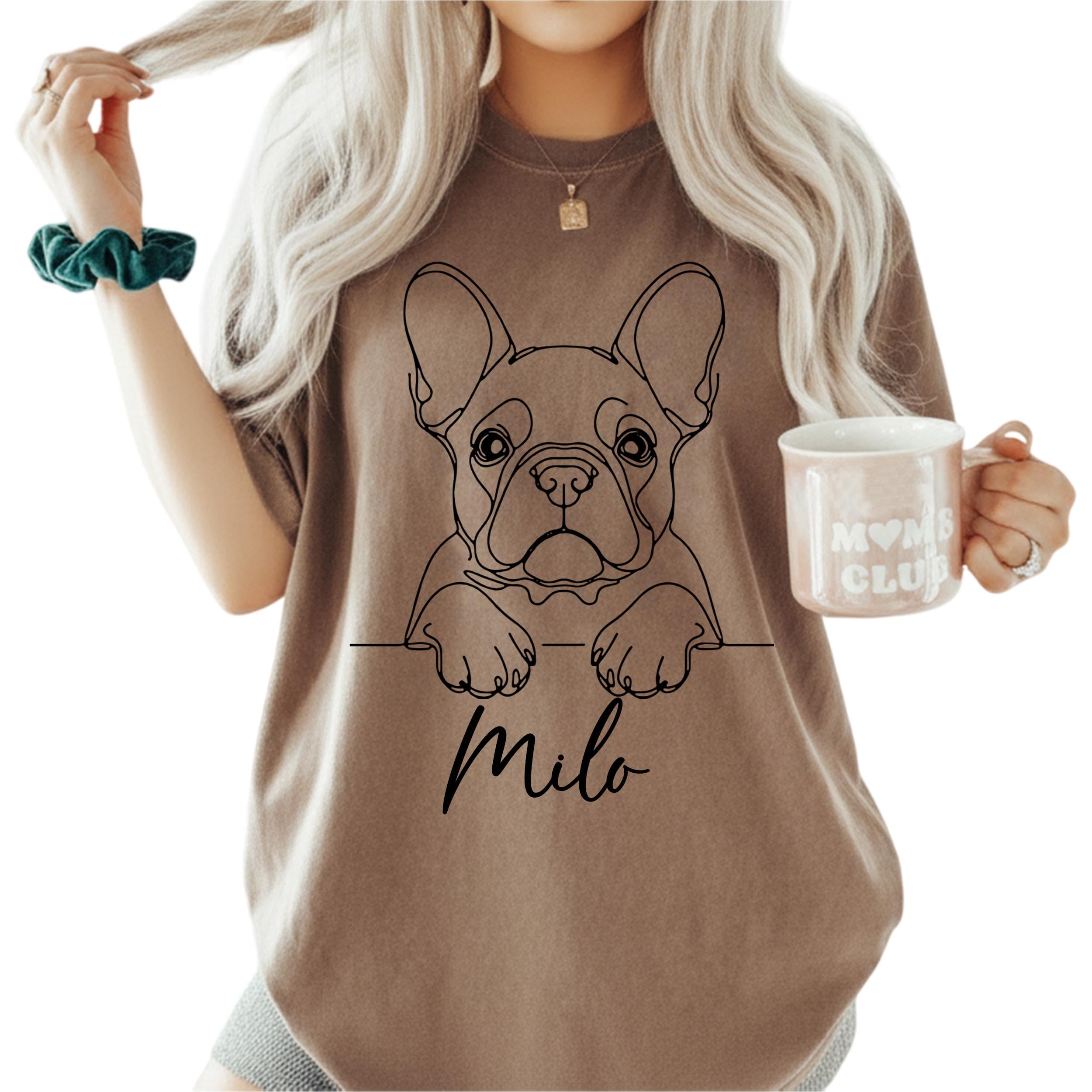 CustomsMerch Personalized Dog Mom Shirt, Custom Photo Shirts, Dog Shirt for Women, Men, Pet Lovers Gifts, Cat Dad Shirts, Pet Lover Gifts, Personalized T-Shirt with Picture, Pet Photo Tshirt, Mom Gift