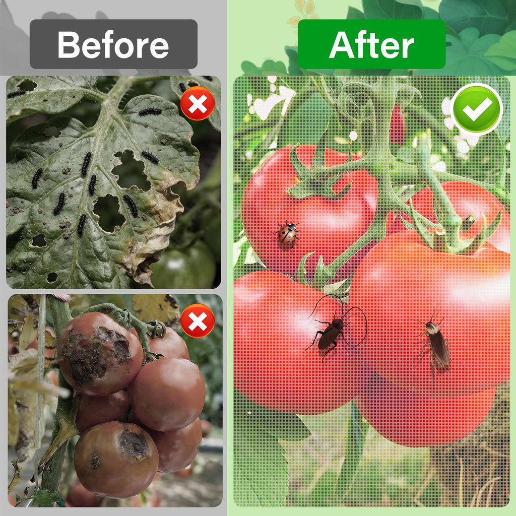 3 Pack Garden Bird Netting Plant Cover for Square Tomato Cage,14.6"x14.6"x51.2" Insect Bird Barrier Tomato Cage Net with Zipper Drawstring,Tomato Trellis Netting Protection Cover for Protecting Plants
