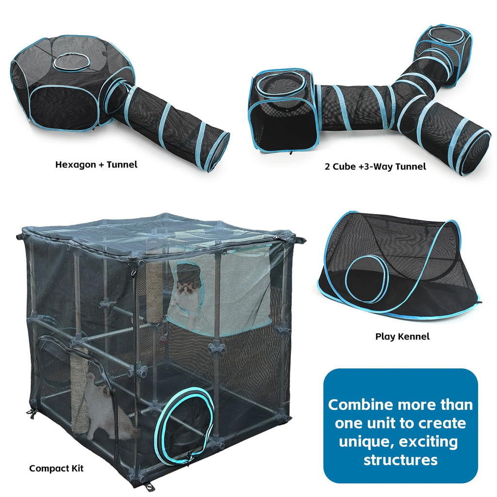 INTURN Catio Outdoor Cat Enclosure,Compact Kit for Outdoor and Indoor(Compact Kit)