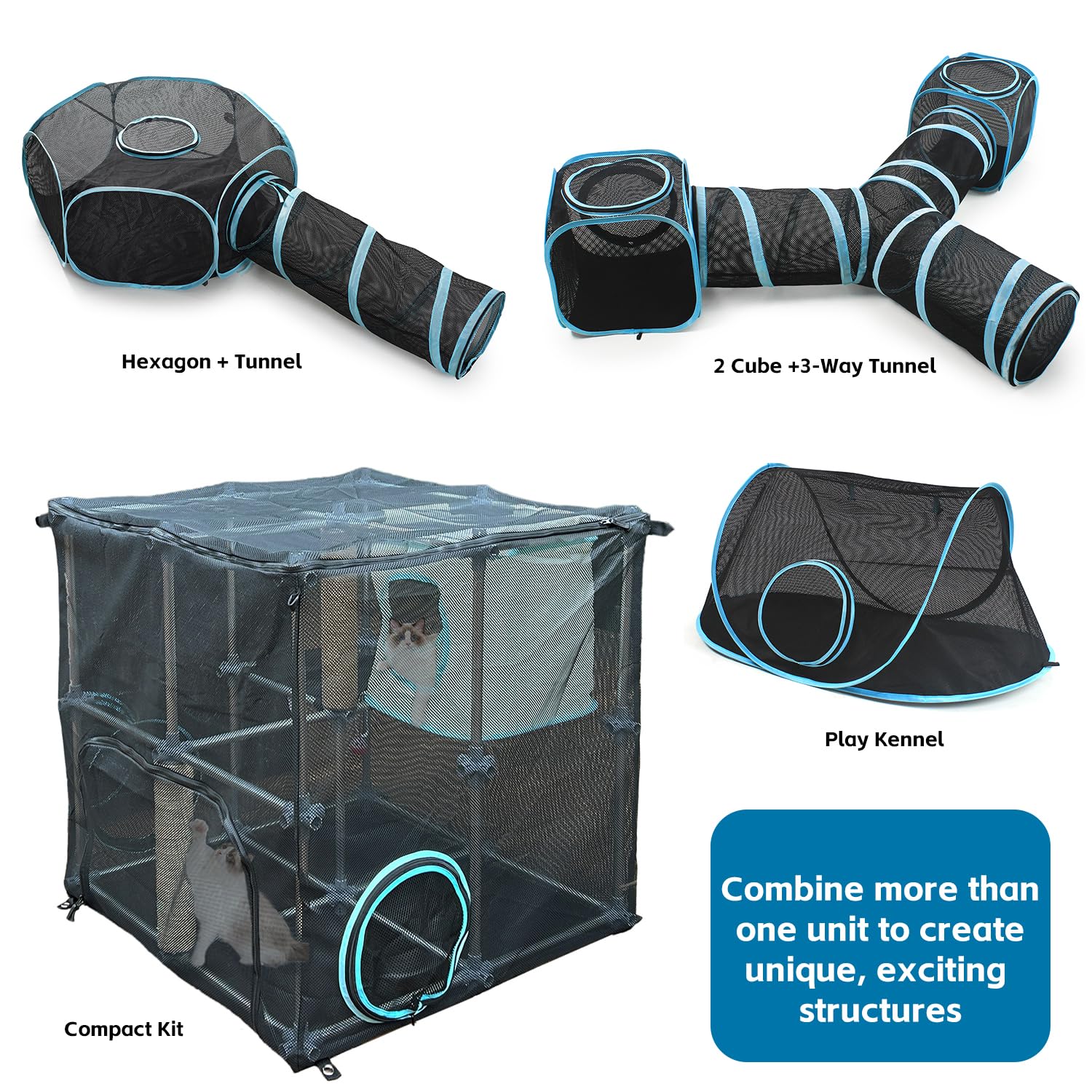 INTURN Catio Outdoor Cat Enclosure,Compact Kit for Outdoor and Indoor(Compact Kit)
