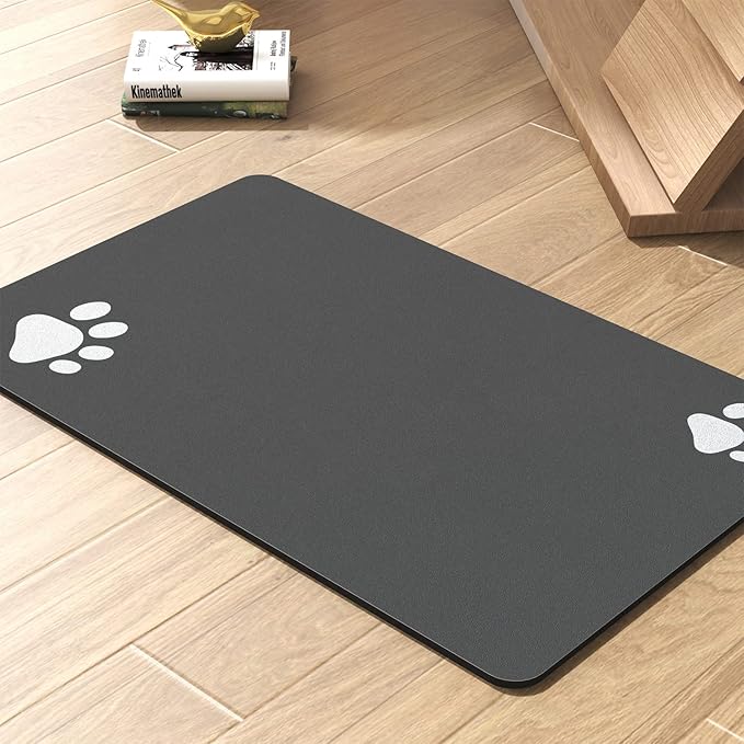 Pet Feeding Mat-Absorbent Dog Mat for Food and Water Bowl-No Stains Quick Dry Water Dispenser Mat-Dog Accessories Pet Supplies-Bowl for Messy Drinkers（BLUEDOGS