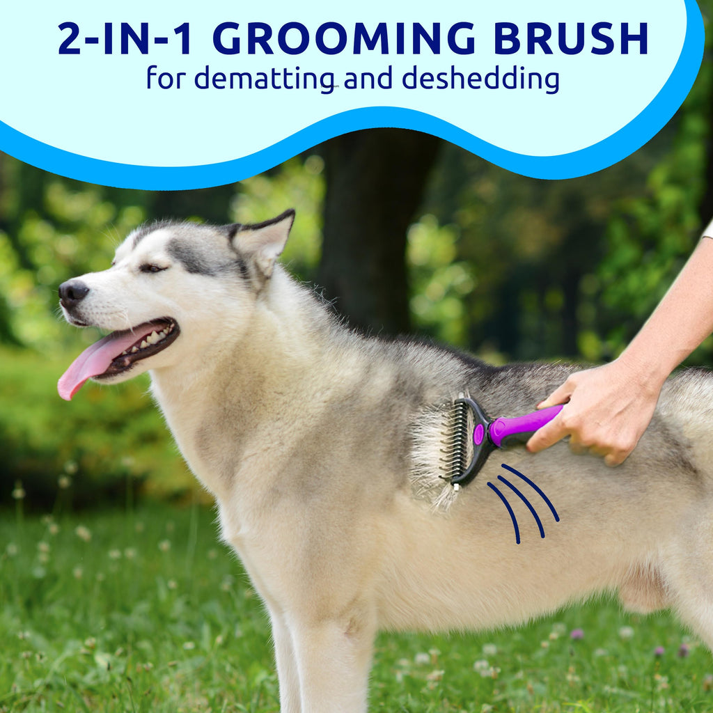 Pat Your Pet Deshedding Dog Brush For Shedding – Cat Brushes For Indoor Cats, Double-Sided Cat Brush Deshedding & Grooming Tool For Long Haired And Short Haired Dogs, Skin-Friendly