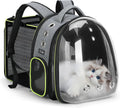Lekereise Expandable Cat Backpack Carrier for Cats and Small Dogs up to 18 lbs, Widened Interior with 30% More Bottom Space, Rear Expansion up to 80% More Space (Deep Black, S– Comfort)