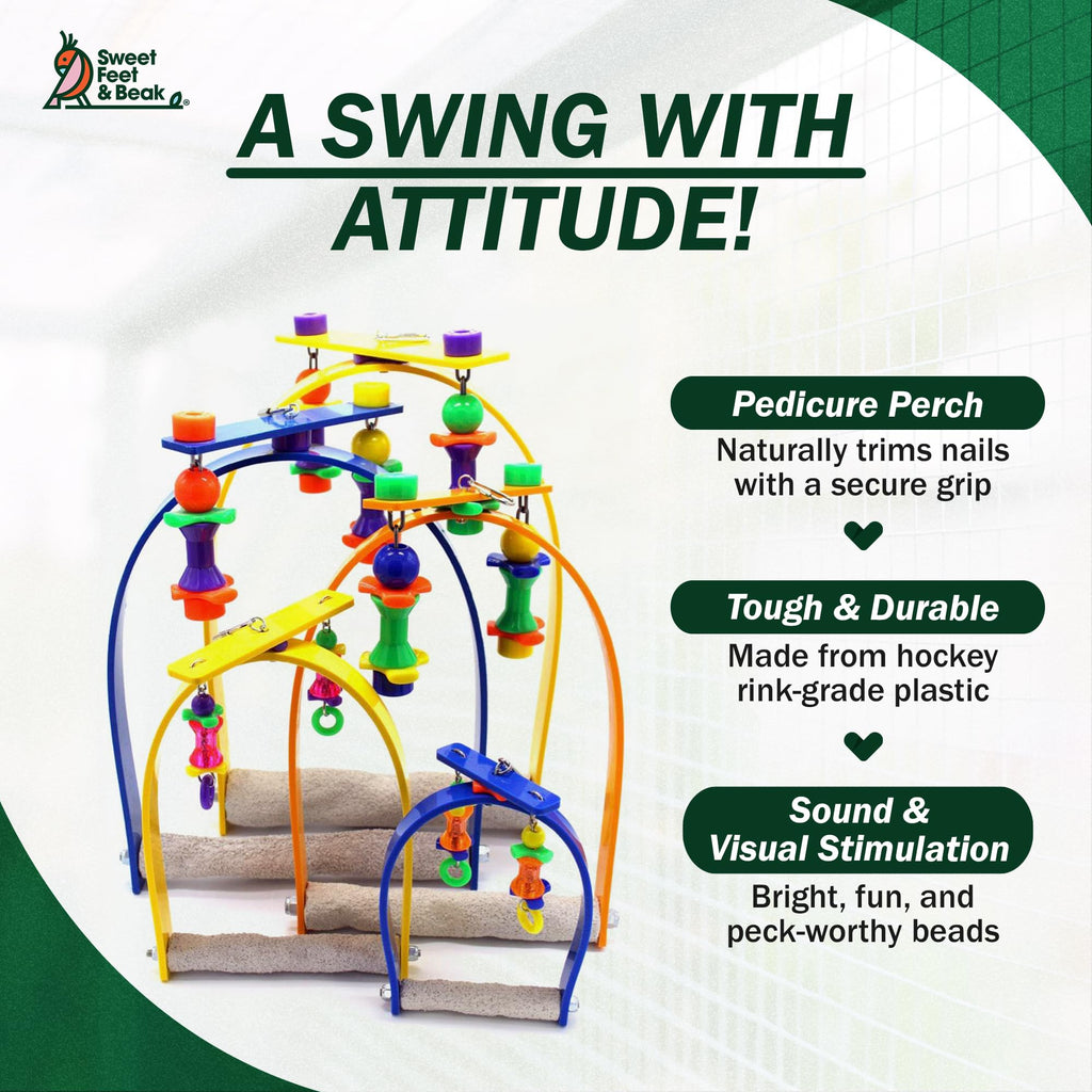 Sweet Feet and Beak Whirly Bird Swing, X-Small Indoor Pedicure Perch