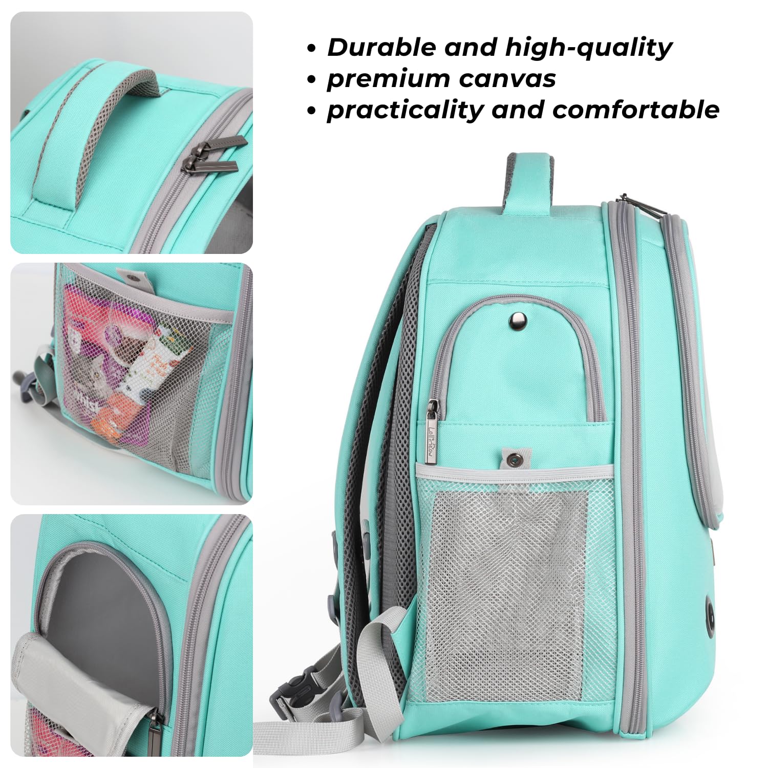 Lollimeow Pet Carrier Backpack, Bubble Backpack Carrier, Cats and Puppies,Airline-Approved, Designed for Travel, Hiking, Walking & Outdoor Use (Green)