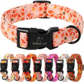 Babole Pet Fall Dog Collar, Cute Football Pattern Puppy Collar, Orange Adjustable Cotton Holiday Tanksgiving Dog Collars for Small Medium Large Boy&Girl Dogs M