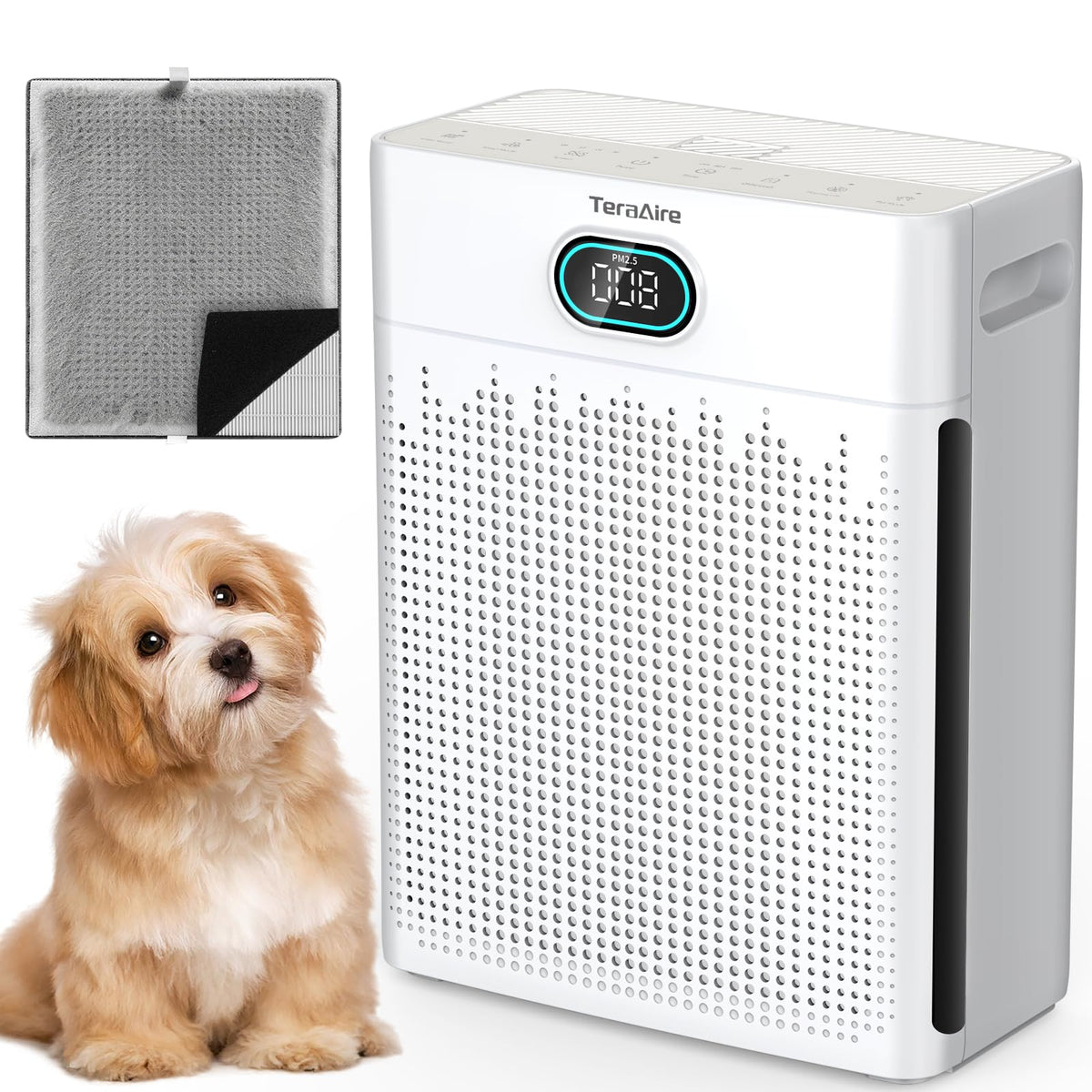 Air Purifiers for Home, HEPA Air Purifier with PM 2.5 Air Quality Monitor