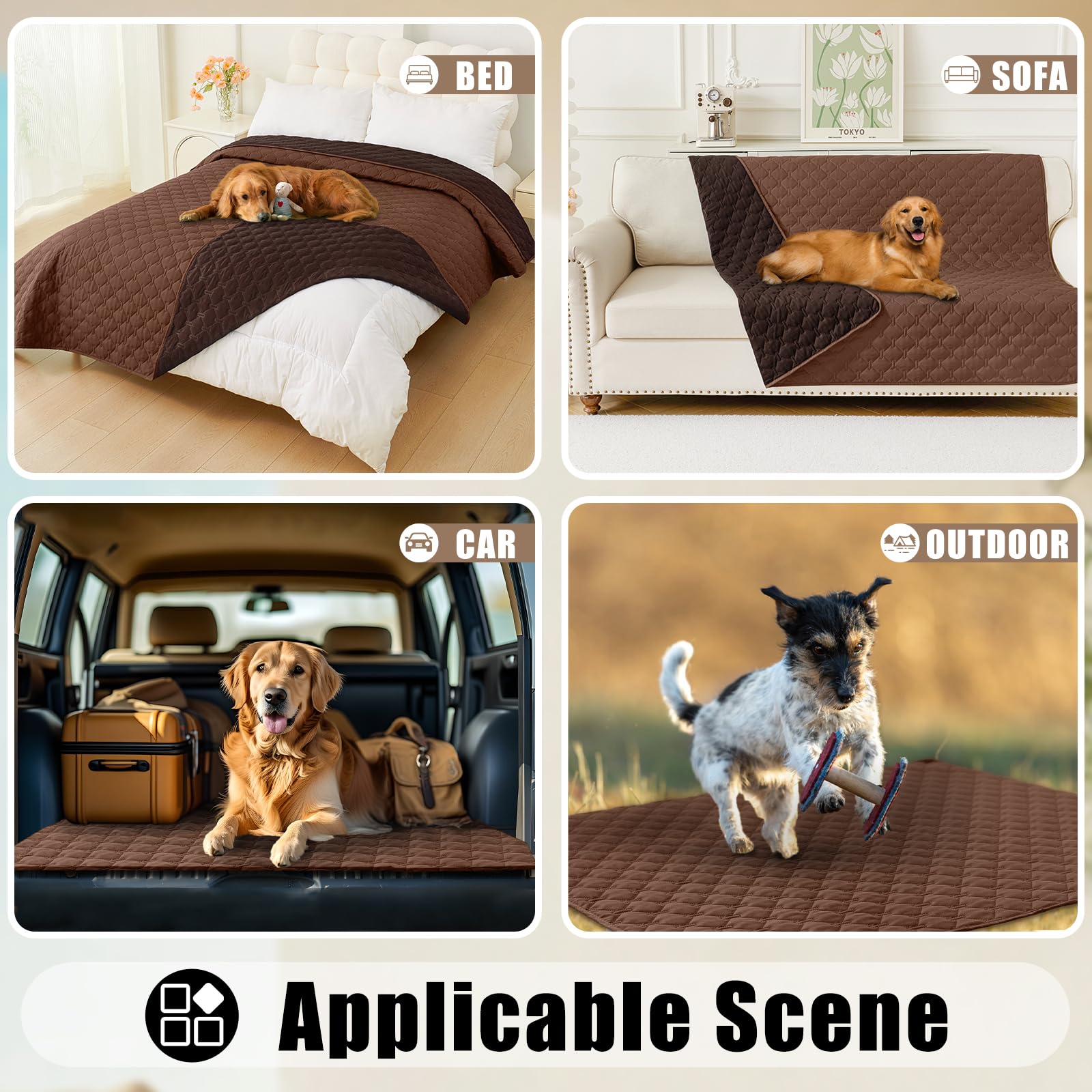 Smiry Waterproof Dog Bed Cover Blanket, Reversible Pet Blanket