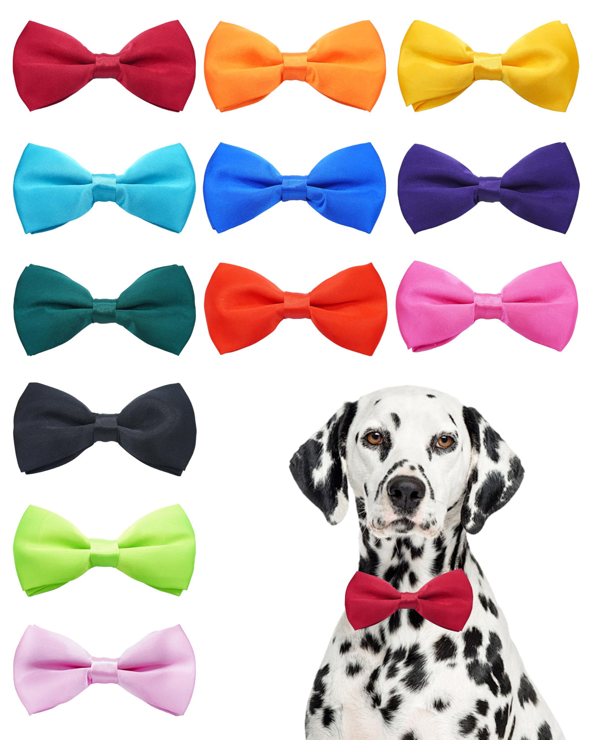PET SHOW 5 Pack Happy Birthday Dog Bowties for Small Dogs Slide on Collar