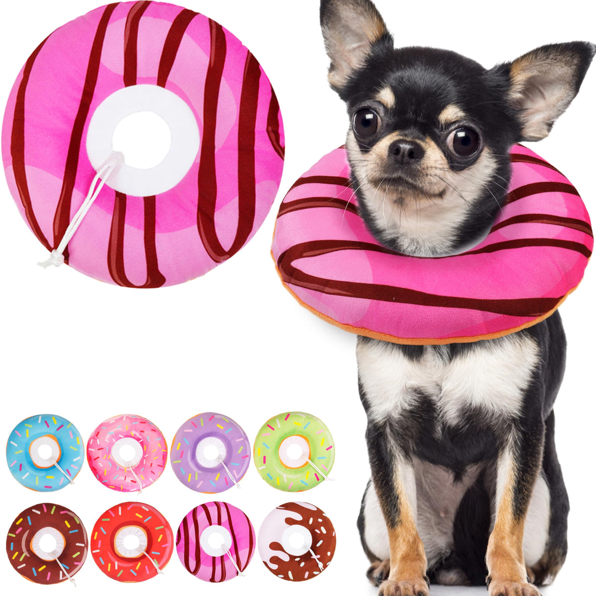 WONONE Cat Cone Collar Soft, Adjustable Cat Recovery Collars Spay Cones to Stop Licking, Cute Kittens Donut E Collar After Surgery, Anti-Lick Wound Healing Elizabetan Collars for Kittens (Pink, Small)