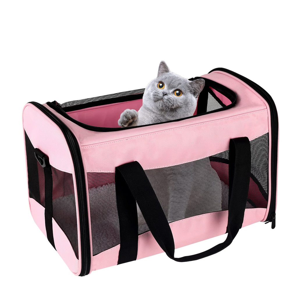 top tasta cat Carrier Large Dog Cat Carriers Puppies up to 30Lbs, Big Dog Carrier Soft Sided, Collapsible Travel Puppy Carrier (X-Large, Pink)
