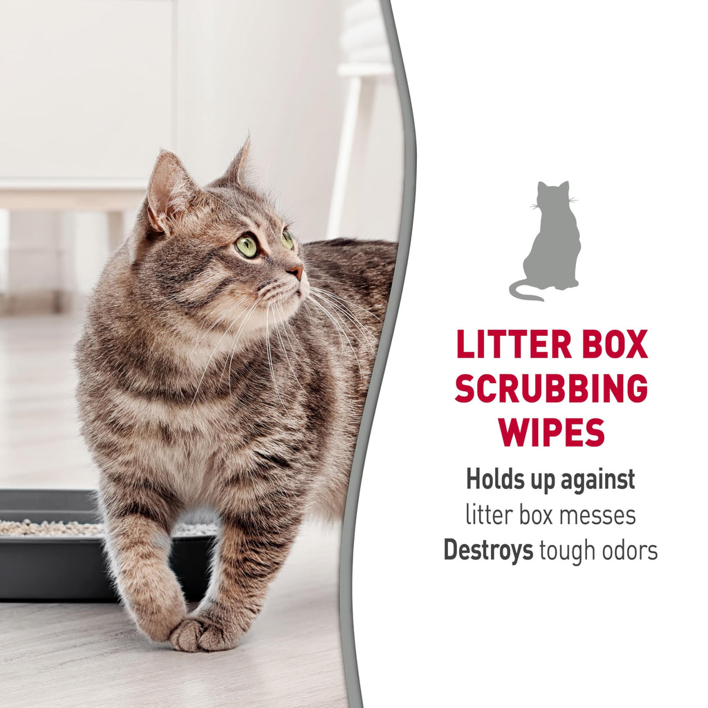 Nature's Miracle Cat Litter Box Scrubbing Wipes, Enzymatic Formula, 30 Ct