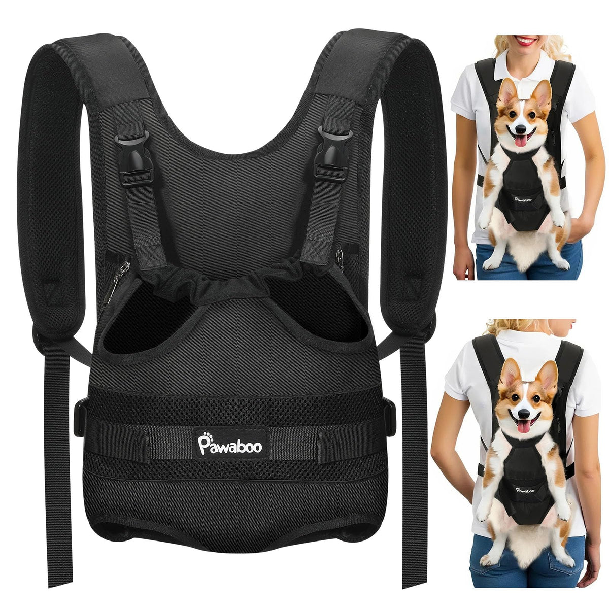 Pawaboo Pet Front Carrier Backpack for Small Medium Dogs