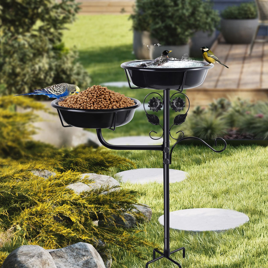 32.7 Inch Metal Bird Bath for Outside, Bird Baths for Outdoors, Bird Feeder