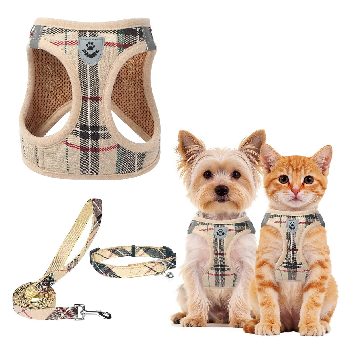 PUPTECK Dog Harness, Collar and Leash Set No Pull for Small Medium Sized
