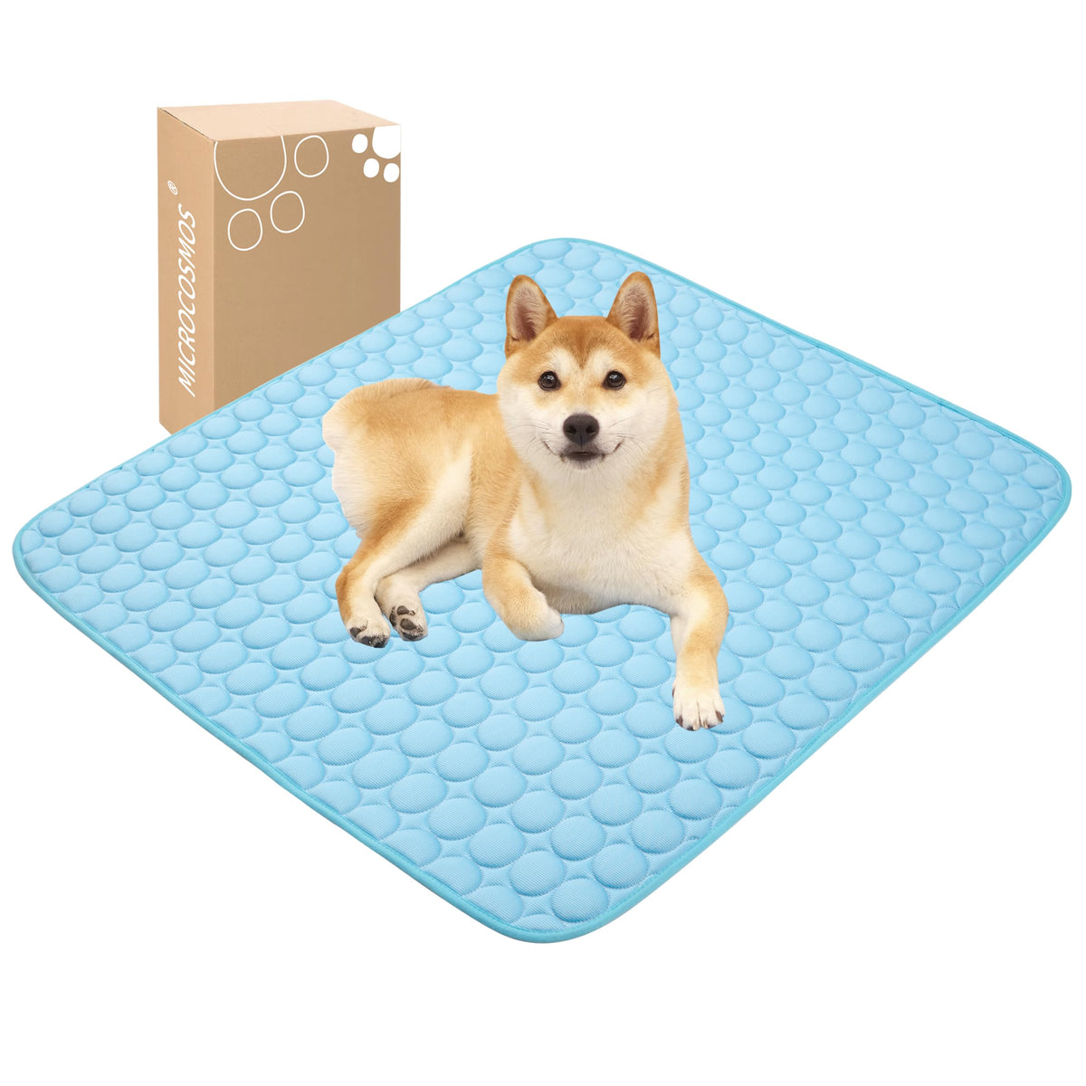 MICROCOSMOS Summer Cooling Mat & Sleeping Pad- Water Absorption Top, Easy Carry, EZ Clean, Materials Safe. Keep Cooling for Pets, Kids and Adults.(Navy Blue, 40" x 28")