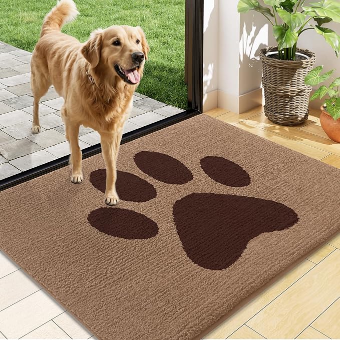 Buganda Dog Door Mat for Muddy Paws 47x24, Absorbent Doormat for Inside — 48.0"l X 30.0"w X 0.6"th