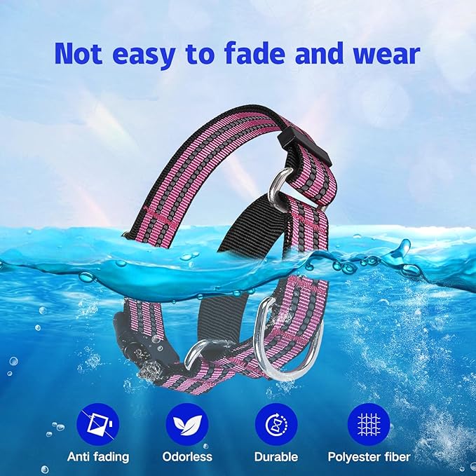 JOYEEIIOO Martingale Dog Collar, Adjustable Nylon Reflective Collar with Quick Release Buckle, No Pull Dog Training Collars for Small Medium Large Dogs (Pink, M)