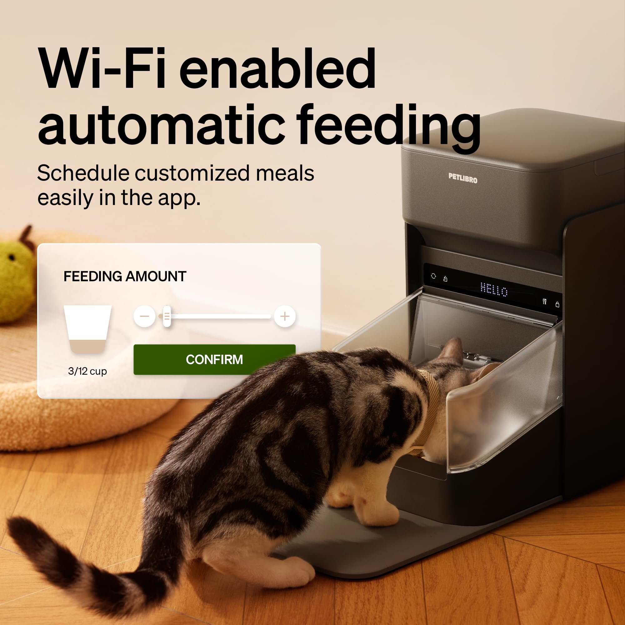 PETLIBRO RFID Automatic Cat Feeders for 3 Cats, Collar Sensor for Personalized Meals, Cats Recognition, Diet Tracking and Anti-Stealing for Multi-Pets Homes and Different Diets, WiFi Food Dispensers