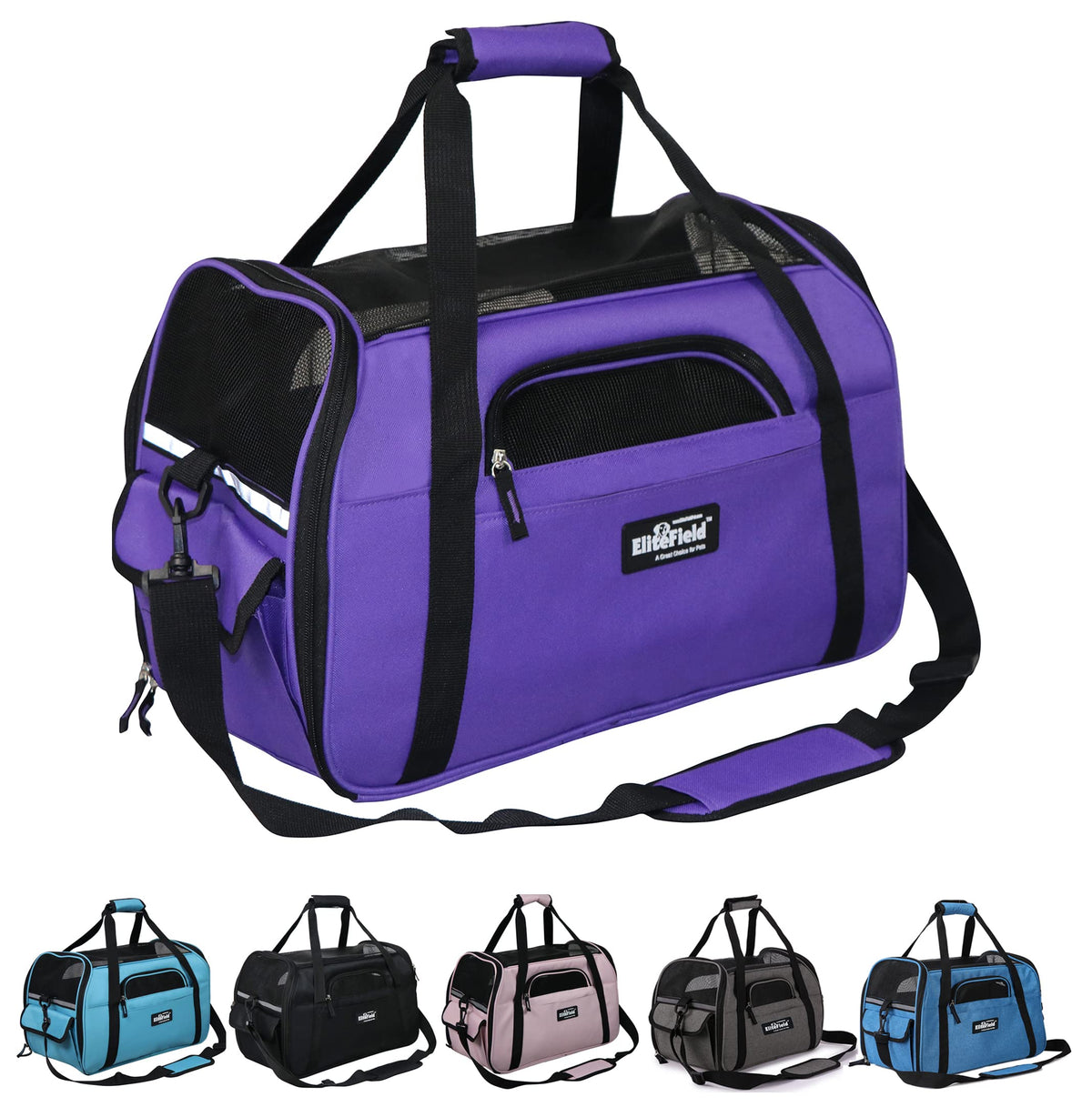 EliteField Soft-Sided Pet Carrier for Cats & Small Dogs (3-Year Warranty)