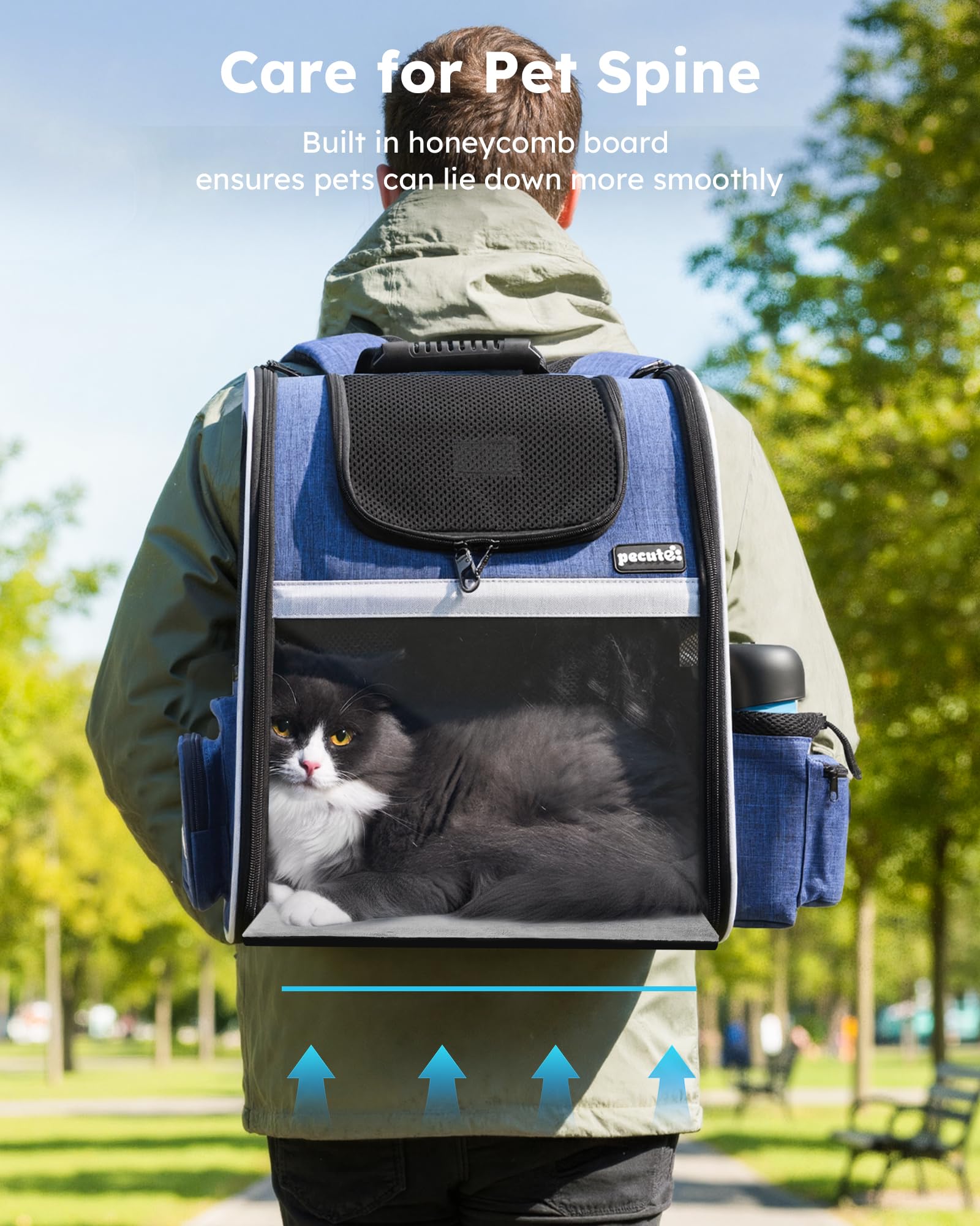 pecute Cat Backpack Visiable, Cat Carrier Expandable with Acrylic Window