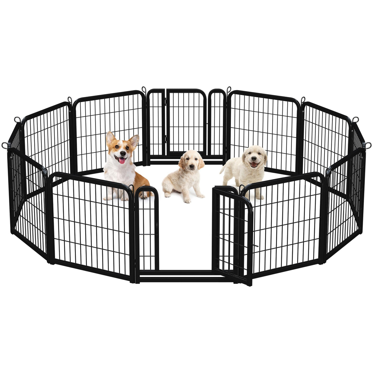 Yaheetech Dog Playpen 32in 6 Panels Pet Fence for Indoor Yard RV Camping