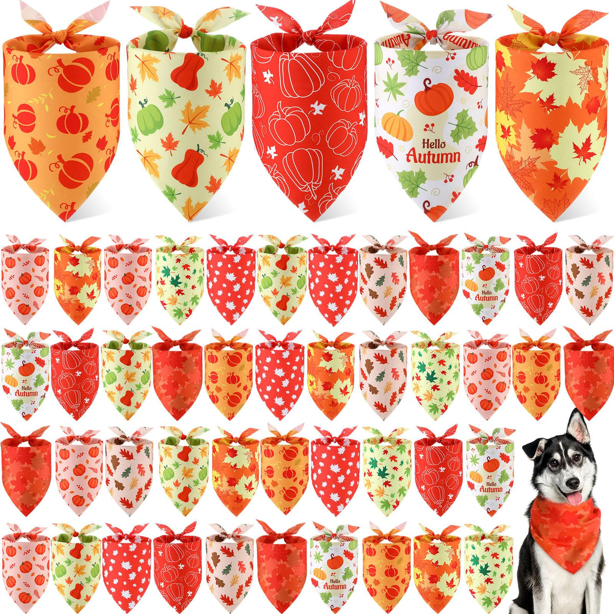 Weewooday 50 Pcs Christmas Red and Green Plaid Dog Bandanas Bulk for Medium