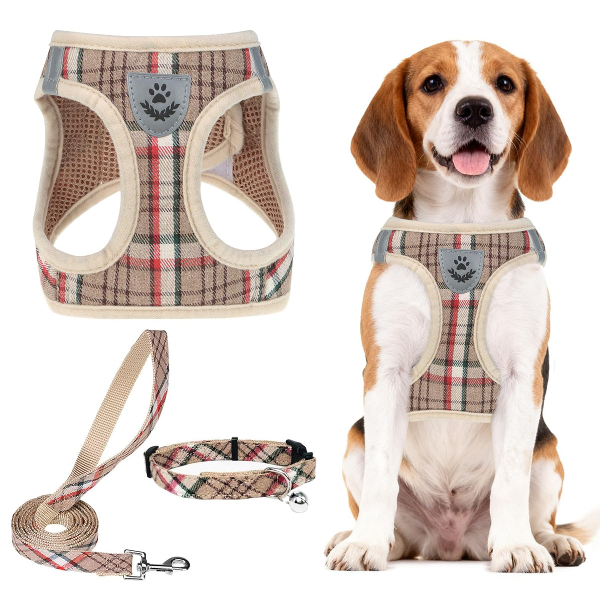 PUPTECK Dog Harness, Collar and Leash Set No Pull for Small Medium Sized