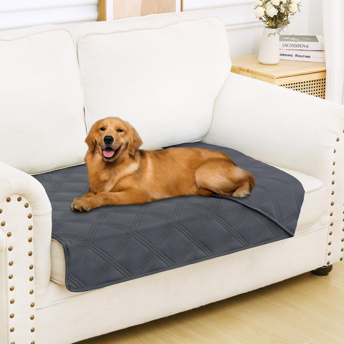 Smiry Waterproof Dog Bed Cover, Reversible Pet Blanket for Sofa Couch