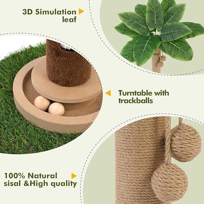 Woochpet Tall Cat Scratching Post,Cat Toys,Cat Scratcher Tree for Large Cat