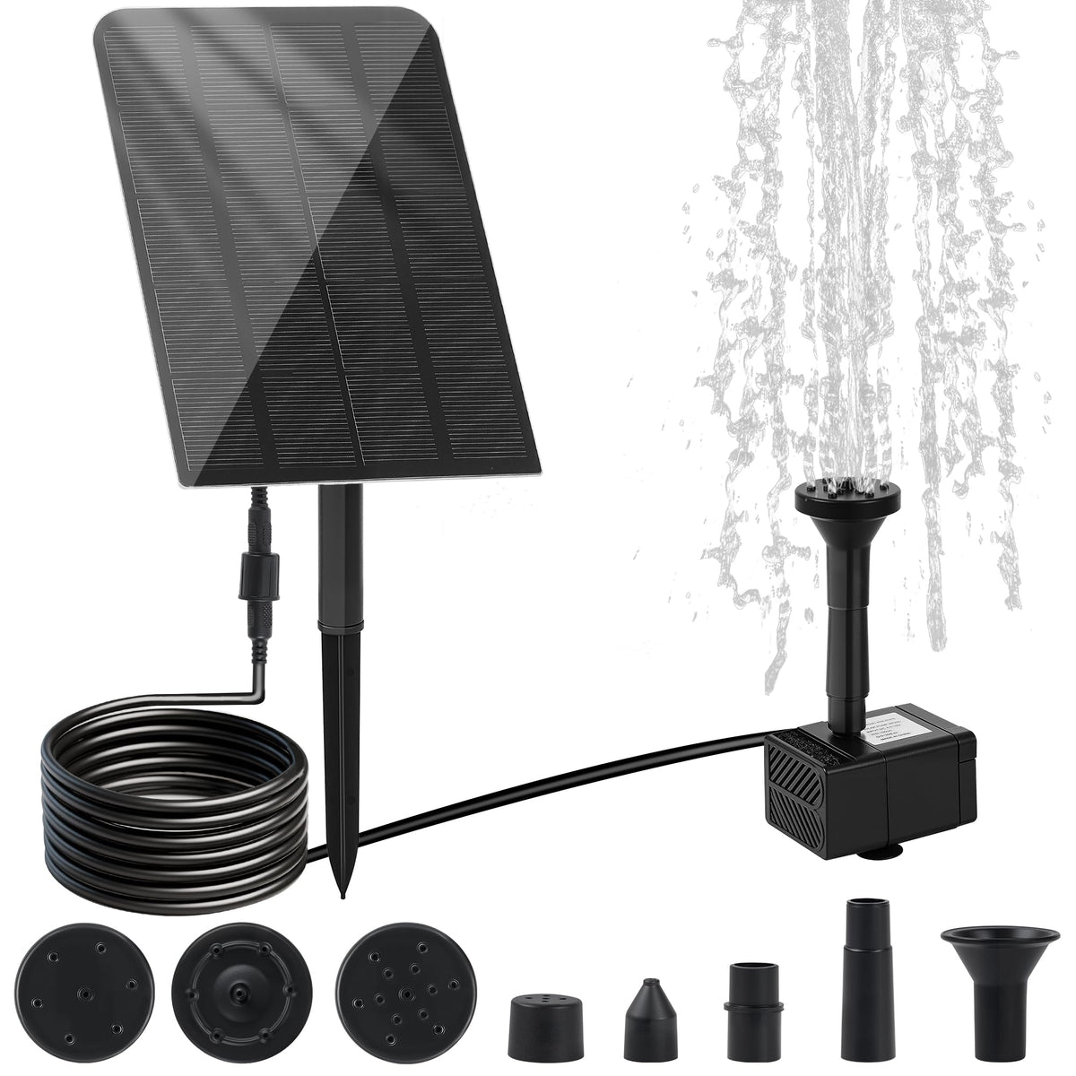 Solar Water Fountain for Bird Bath Solar Water Pump with Seperated Solar Panel 2.5w 5v Solar Powered Water Fountain for Small Pond Garden Water Feature Decoration