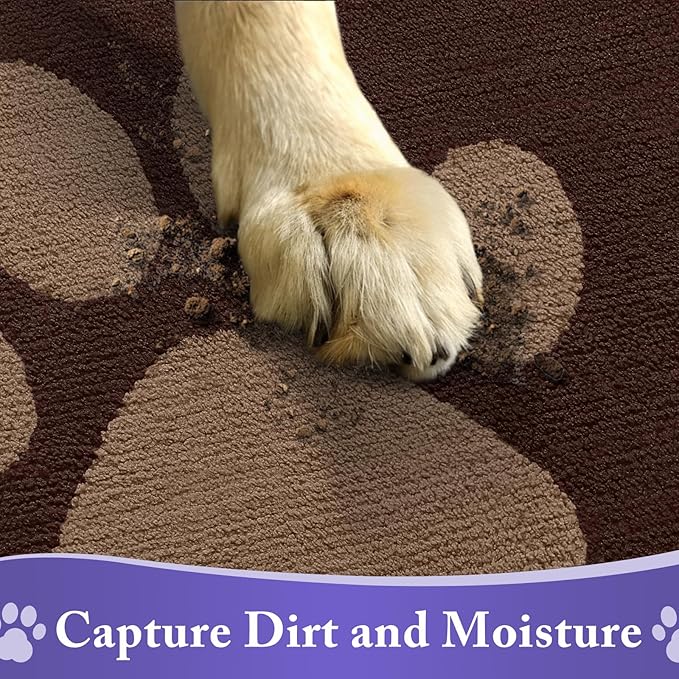 Buganda Dog Door Mat for Muddy Paws 30x20, Absorbent Doormat for Inside