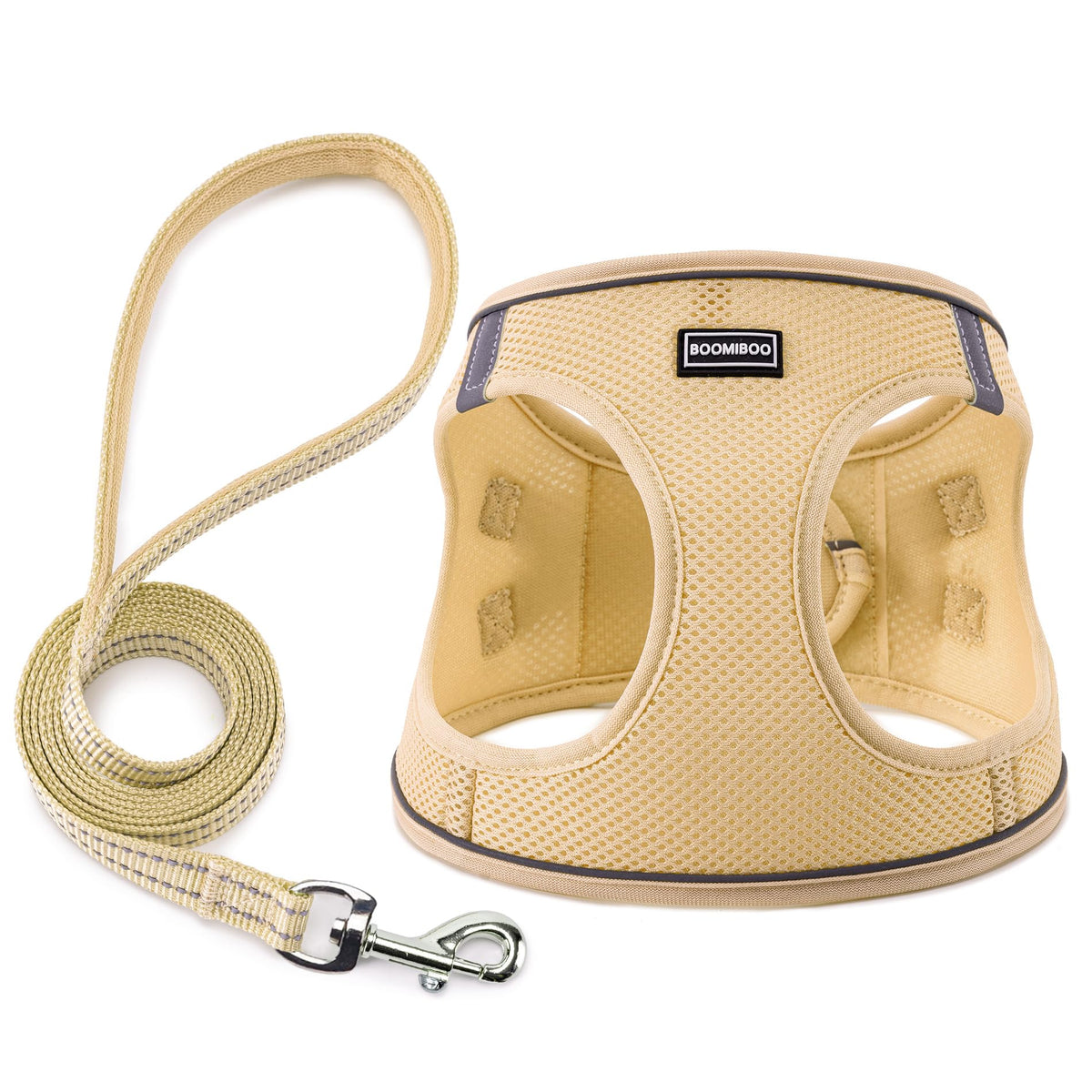 Dog Harness with Leash Set, Step-in Adjustable Puppy Pet Vest,Blue Stripe L