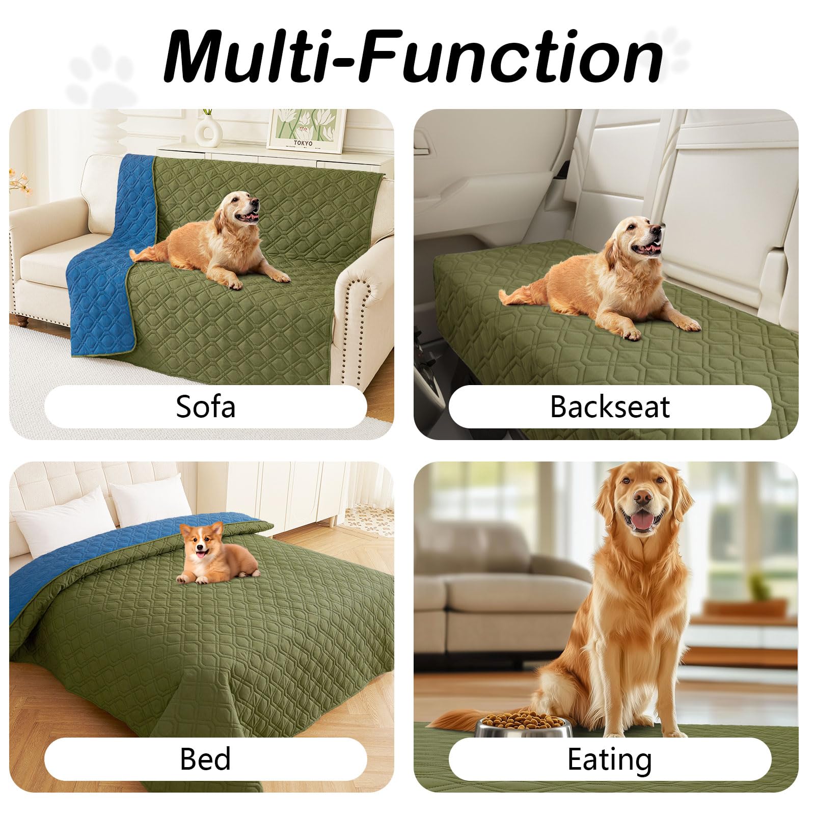 hyha Waterproof Dog Bed Blanket - Soft Pet Blanket & Sofa Cover for Dogs
