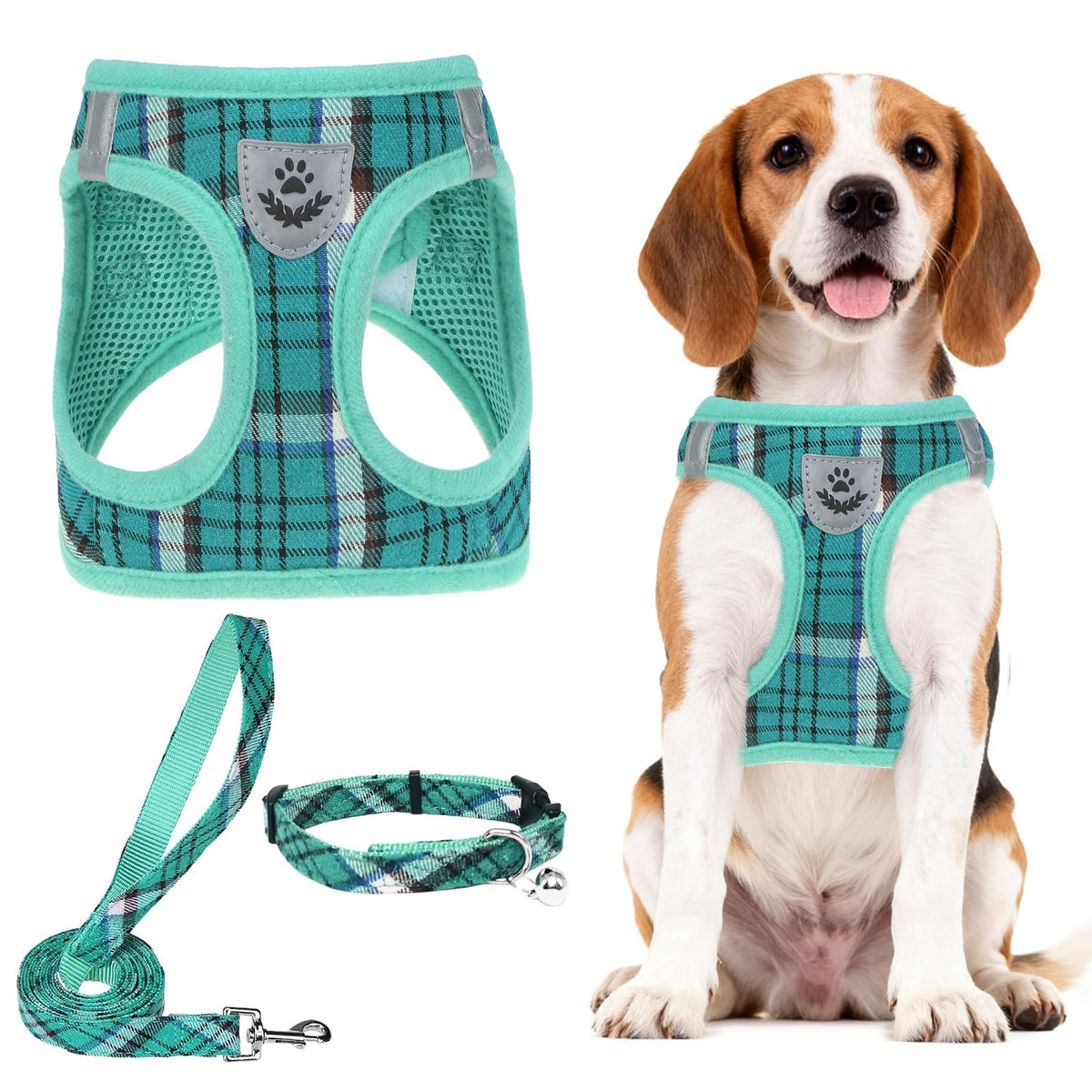 PUPTECK Dog Harness, Collar and Leash Set No Pull for Small Medium Sized
