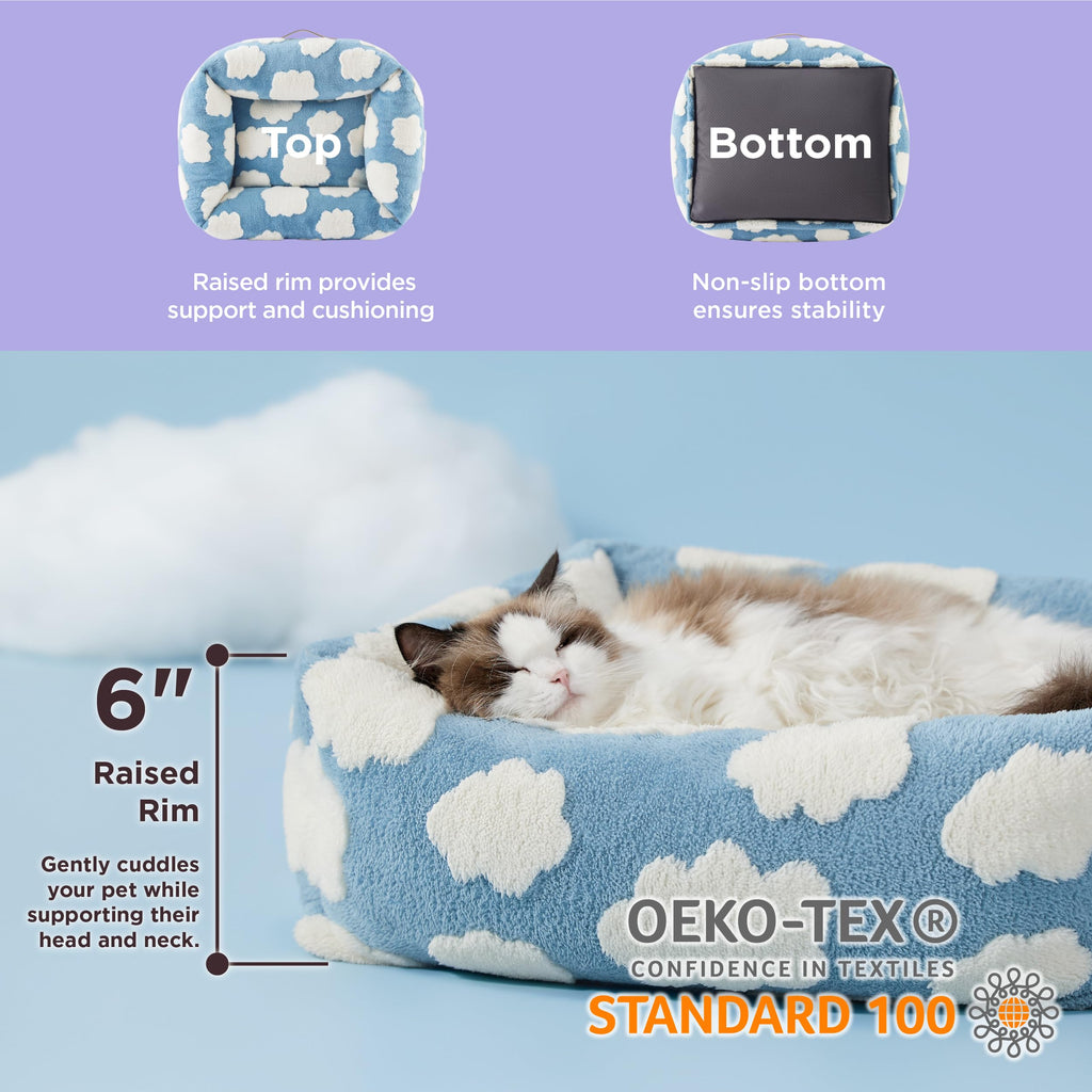 LE SURE Cute Dog Bed for Small Dogs & Cats Jacquard Washable Puppy Bed,20in