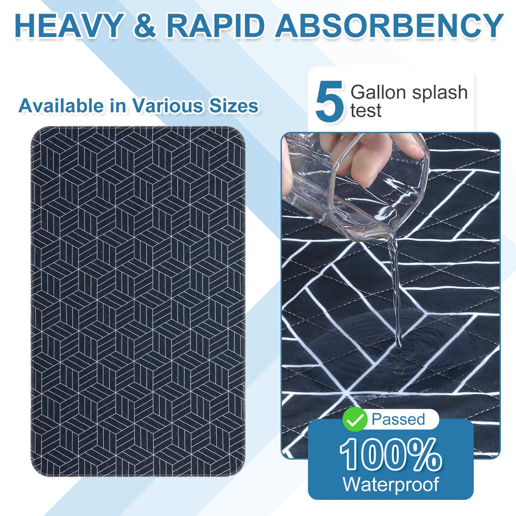 OUTCREATOR® Washable Bed Pads 34" x 76" (Pack of 2), Incontinence Mattress Protector, Anti-Slip Waterproof Underpads for Adults Kids Elderly Pets, Absorbency & Reusable Bedwetting Pads (Navy Blue)