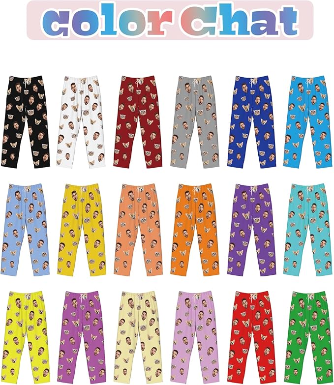 Custom Pajamas Pants Plaid Personalized Funny PJ Pant Design with Face Pajama for Men Women Dog Pet