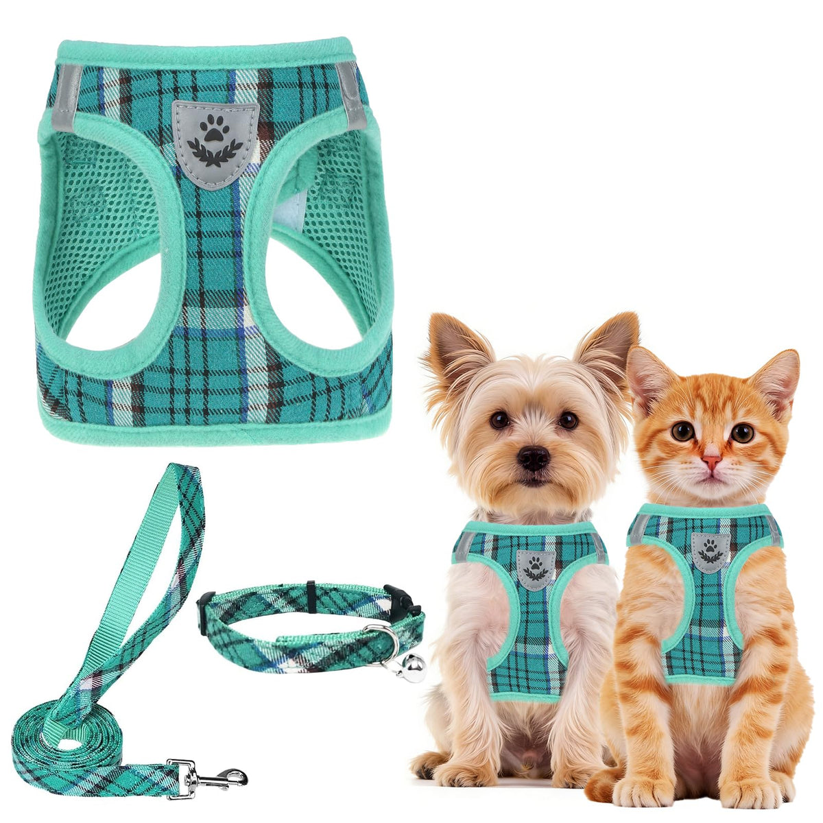 PUPTECK Dog Harness, Collar and Leash Set No Pull for Small Medium Sized