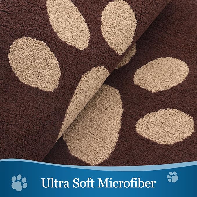 Buganda Dog Door Mat for Muddy Paws, Absorbent Dirt Trapper Washable Indoor Doormats, Non Slip Low-Profile Mud Mat for Dogs, Front Entrance Doormat for Inside Floor (47x24 Inches, Brown)