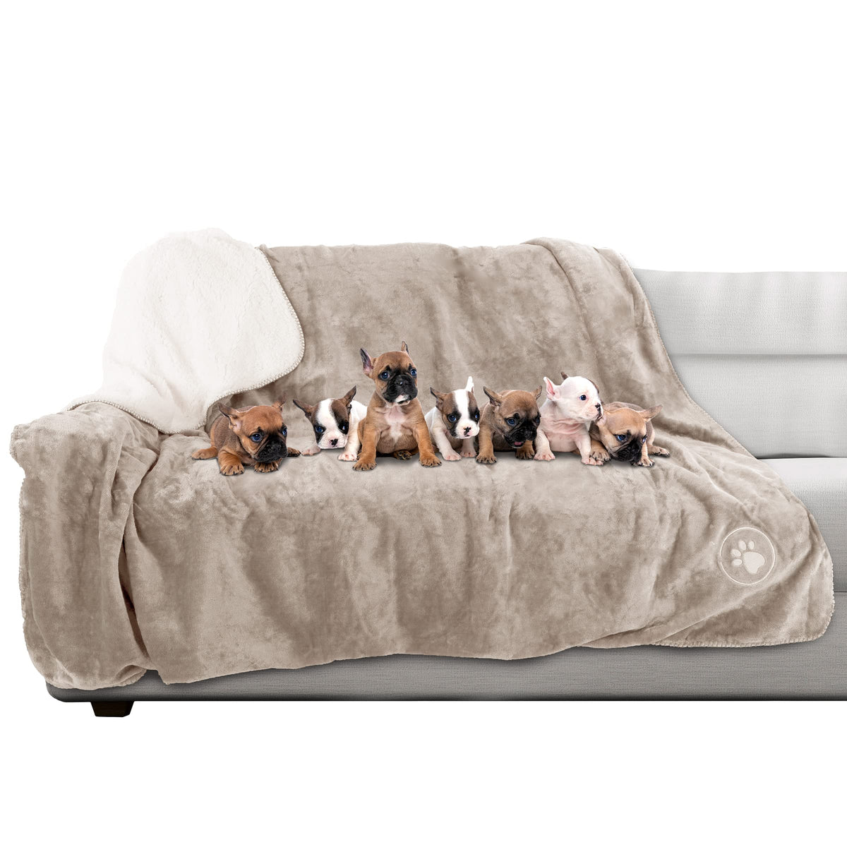 Waterproof Pet Blanket - 50x60-Inch Reversible Sherpa Fleece Throw Protects Couches, Cars, and Beds from Spills, Stains, and Fur by PETMAKER (Pink)