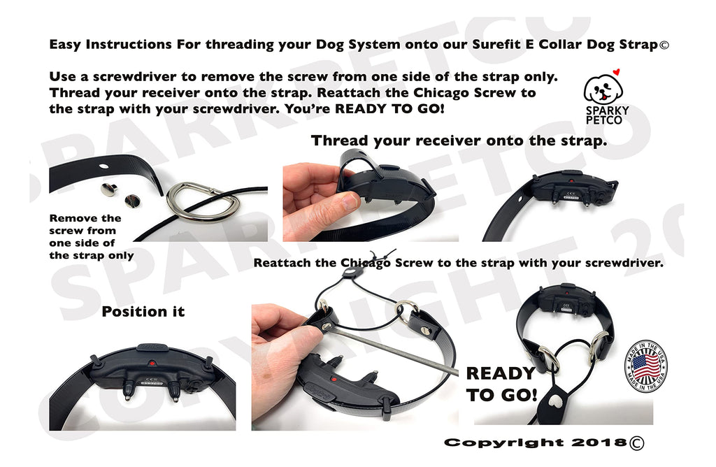Sparky Pet Co Surefit Bungee Dog E-Collar Replacement Strap, 3/4 Inch